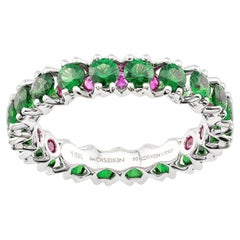 Bague éternité en or blanc 18 carats sertie d'une tsavorite de 2,6 carats, signée MOISEIKIN