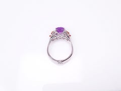 MOISEIKIN 18 Karat White Gold Amethyst Sapphire Ring