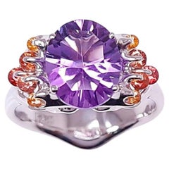 MOISEIKIN 18 Karat White Gold Amethyst Sapphire Ring