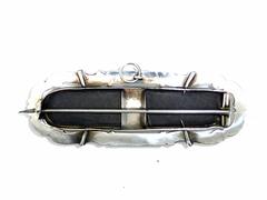 Large Victorian Sterling Silver-Mounted Slate Backed Scottish Agate Brooch