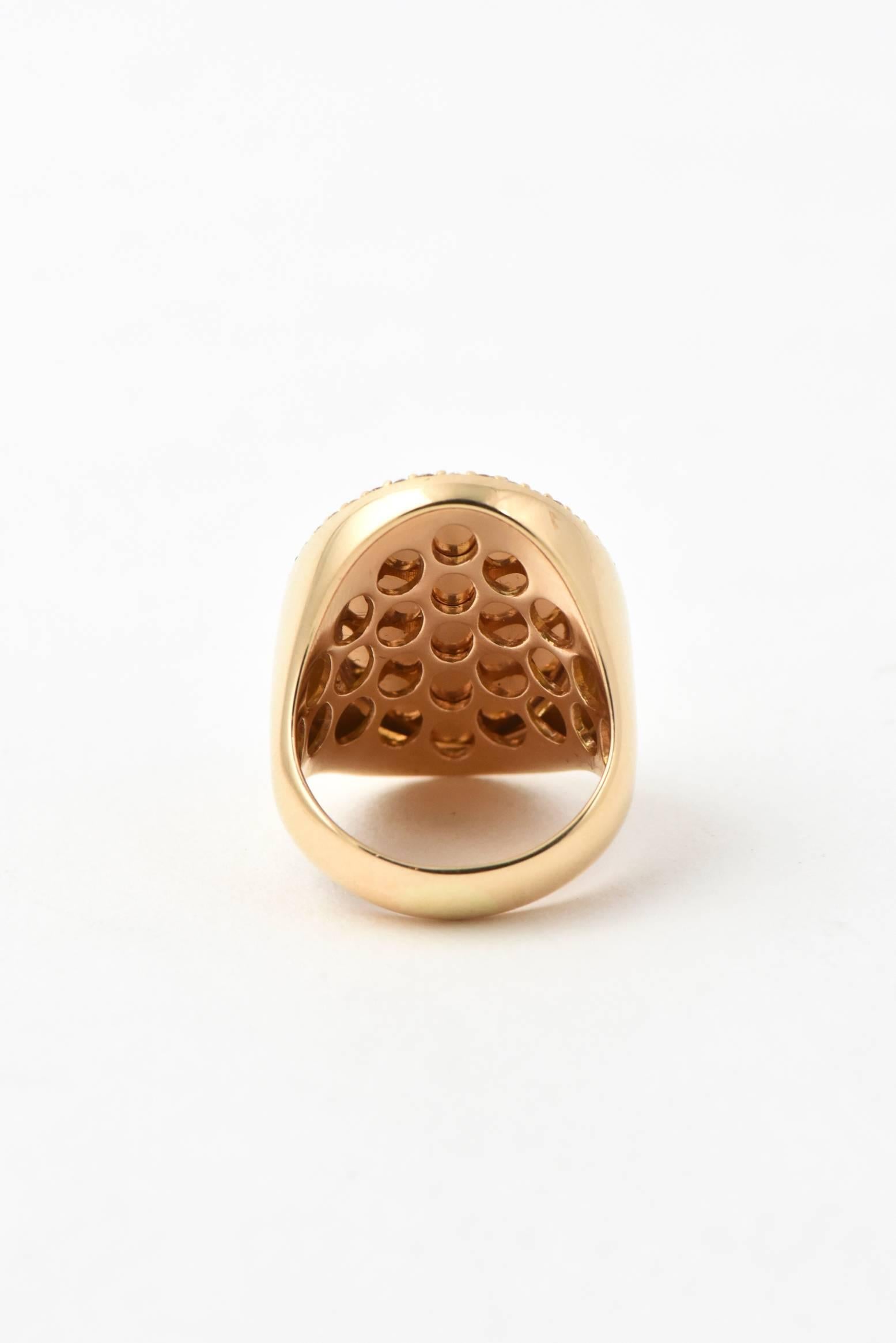 Roberto Coin Classic Diamond Crystal Gold Cocktail Ring 3