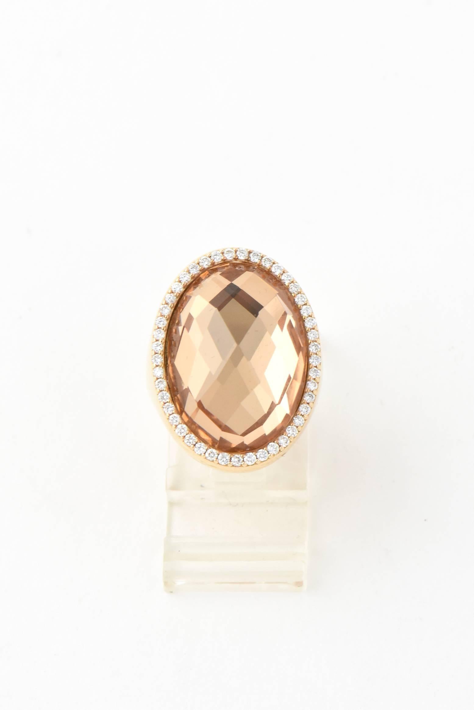 Roberto Coin Classic Diamond Crystal Gold Cocktail Ring 2