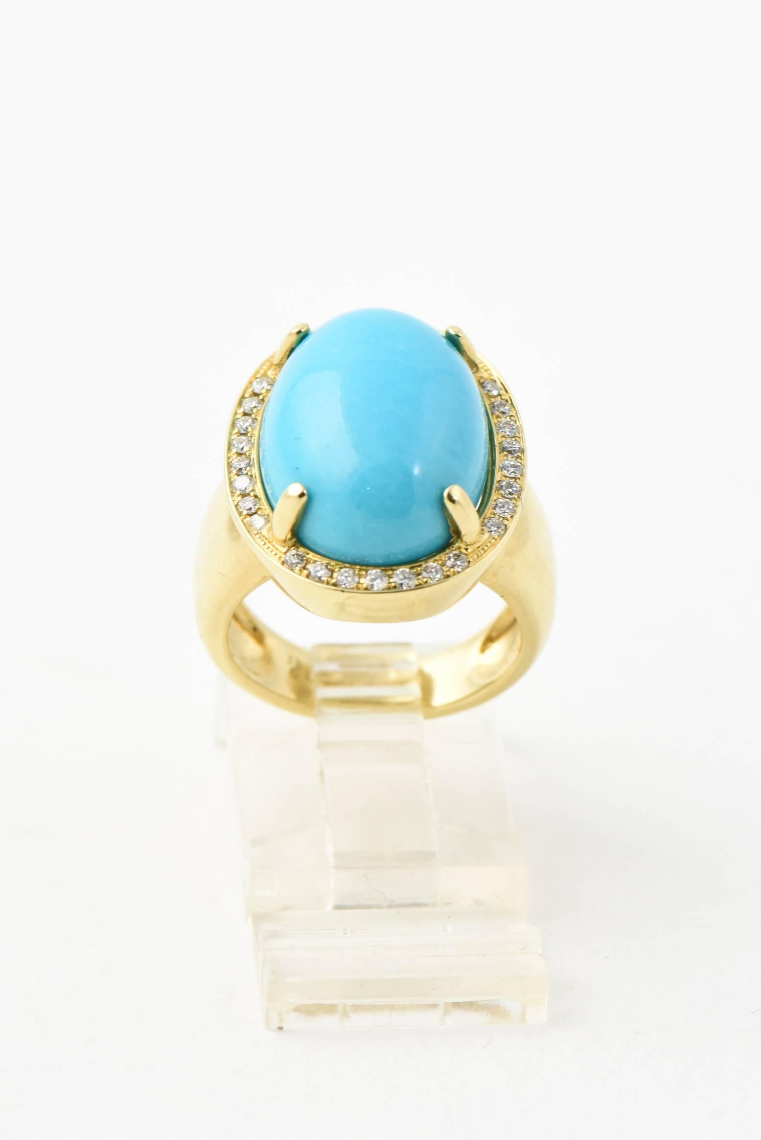 Women's Rina Limor Turquoise Diamond Gold Ring