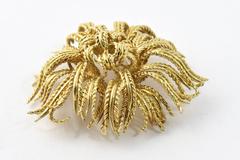 Tiffany & Co. Large Abstract Gold Rope Flower Brooch