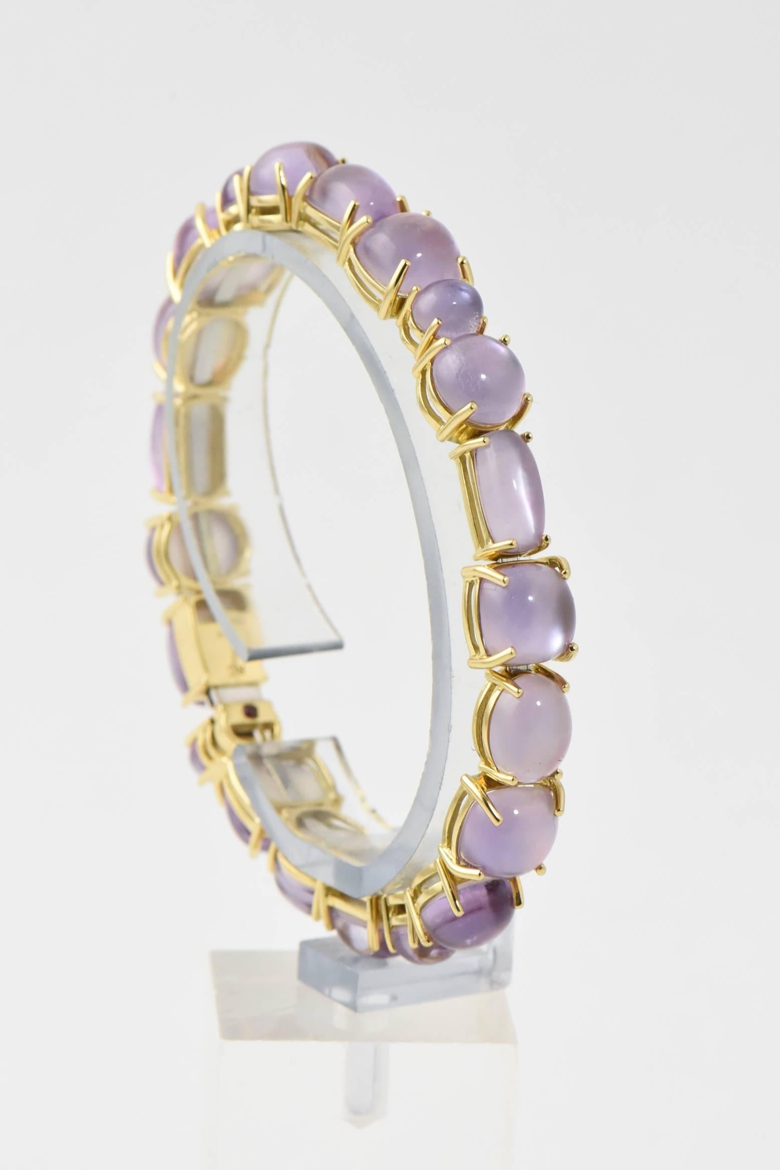 Women's Roberto Coin Shanghai Amethyst Gold Bangle Bracelet For Sale