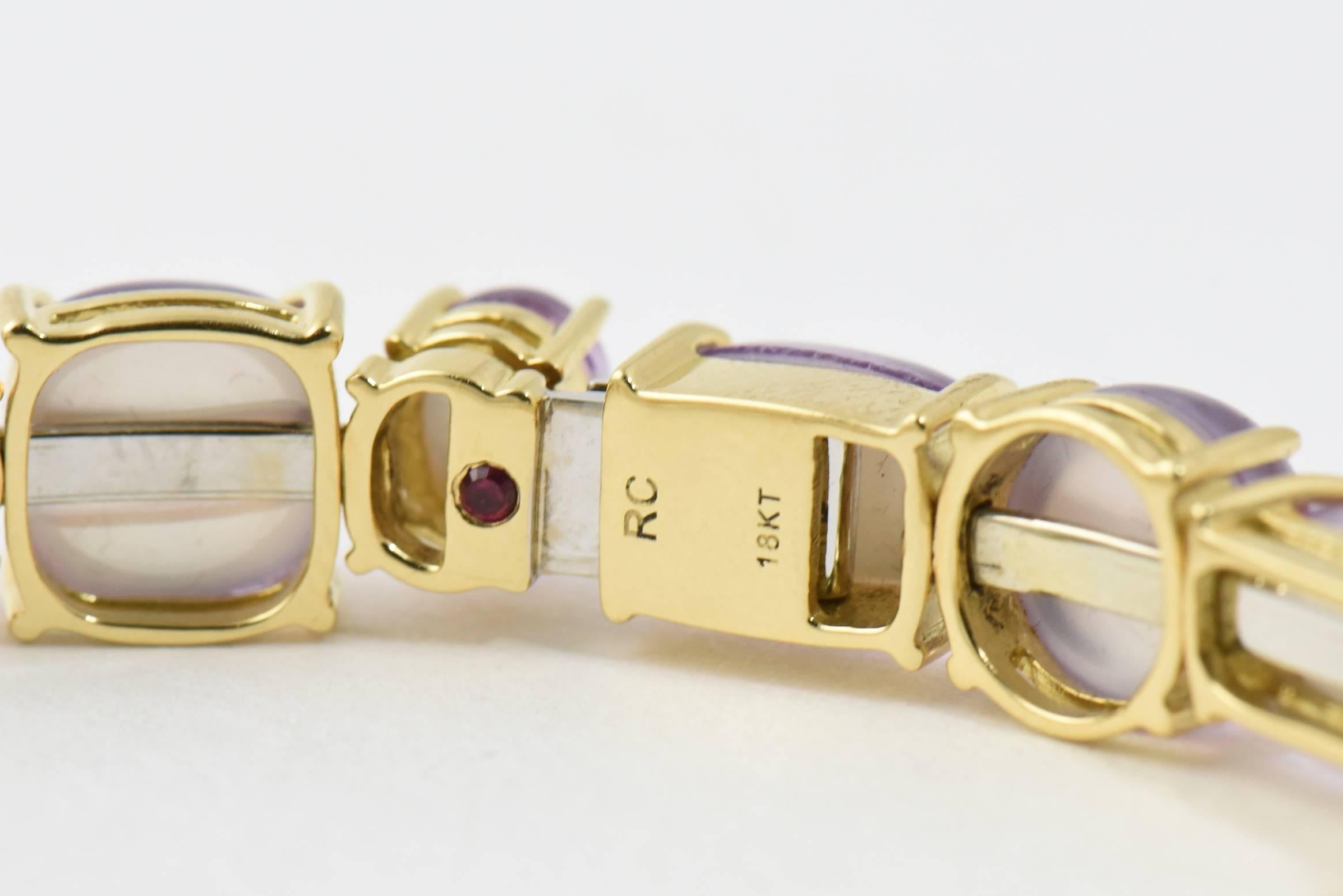 Roberto Coin Shanghai Amethyst Gold Bangle Bracelet For Sale 2