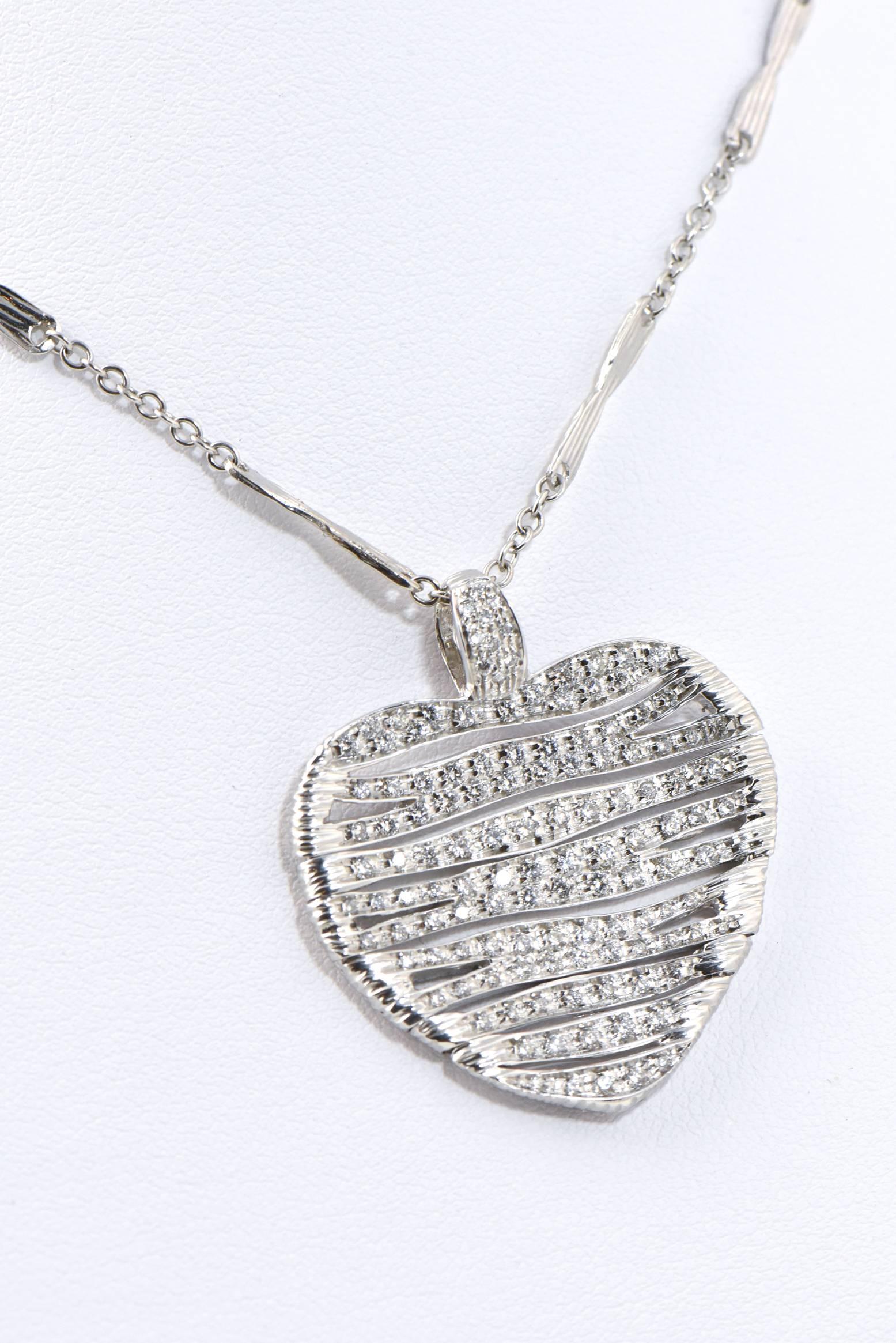 Roberto Coin Diamond Gold Heart Necklace from Elefantino Collection 3