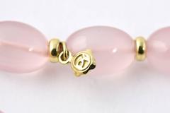 David Yurman Rose Quartz and Moonstone Sculpted Gold Bead Collection Necklace