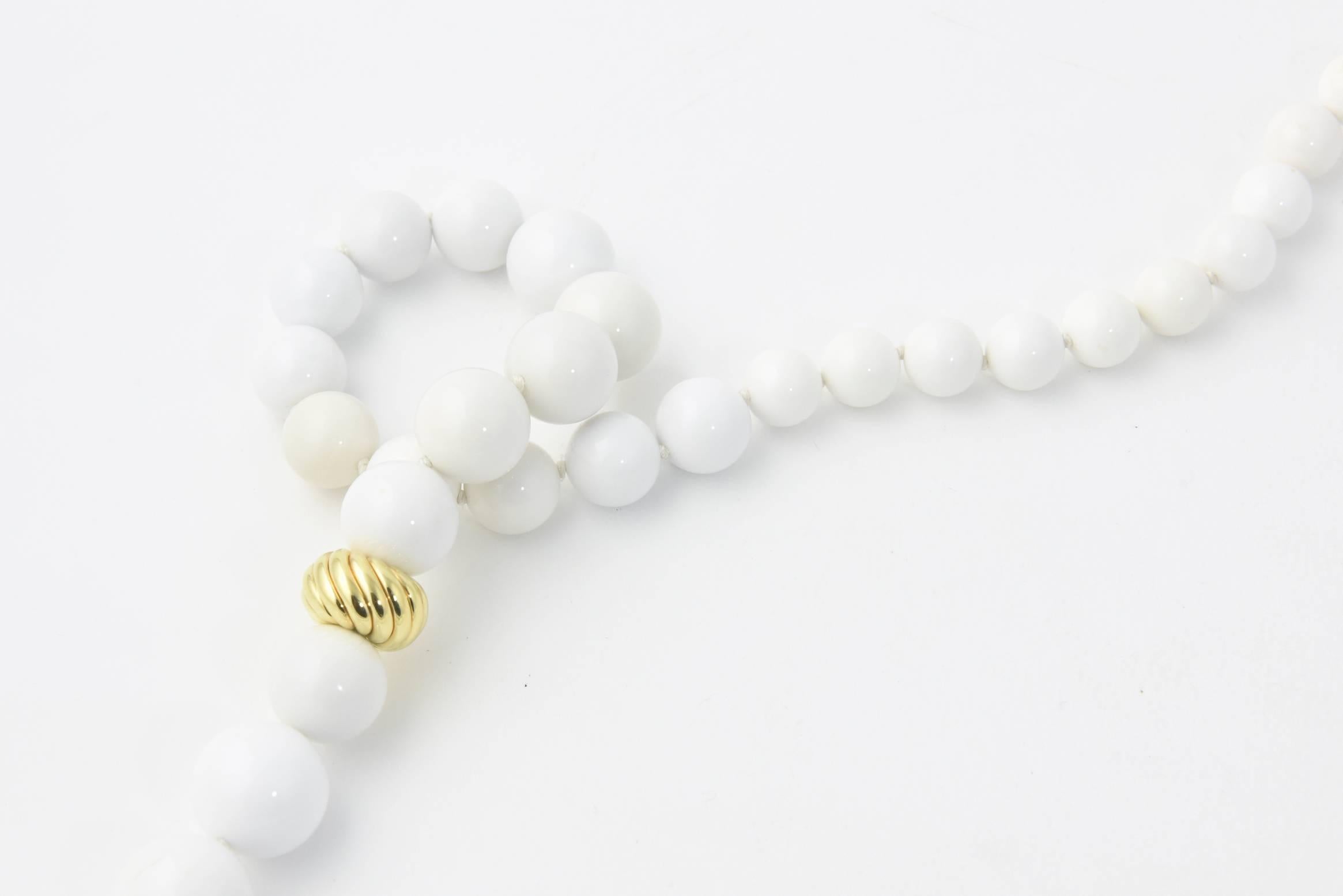 white agate bead necklace