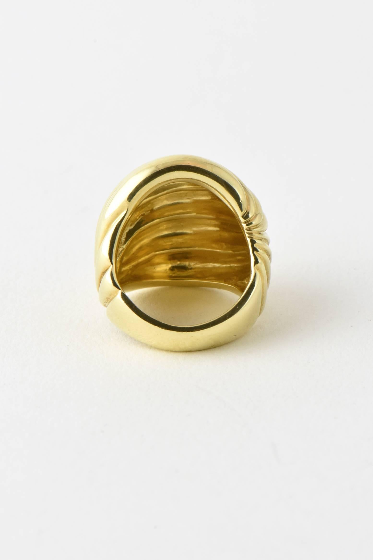 David Yurman Sculpted Gold Dome Ring In Excellent Condition In Miami Beach, FL