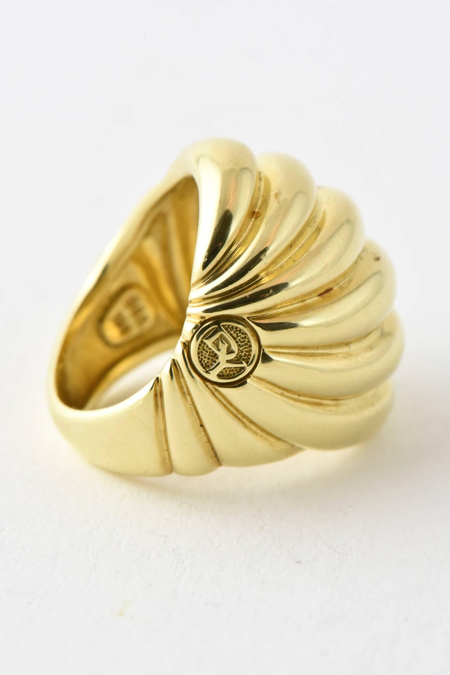 Women's or Men's David Yurman Sculpted Gold Dome Ring