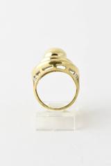 Long Three Dimensional Oval Dome Gold Cocktail Ring by Molina