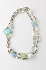David Yurman Aqua Chalcedony, Prasiolite, Pearl, Agate and Silver Necklace