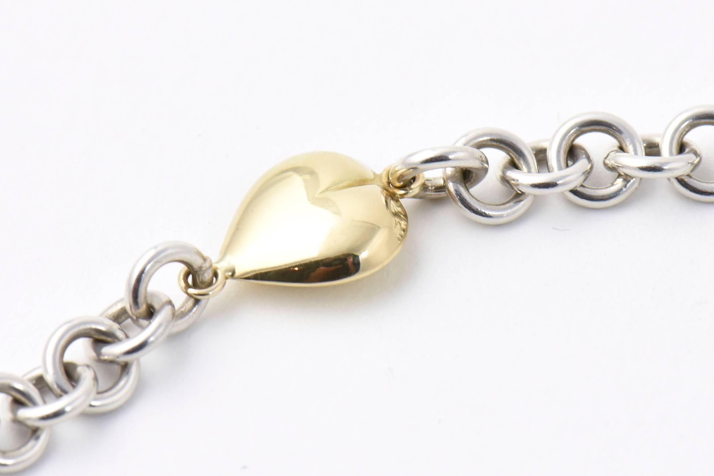 Women's Gucci Gold Heart Station Sterling Chain Suite, Necklace and Bracelet