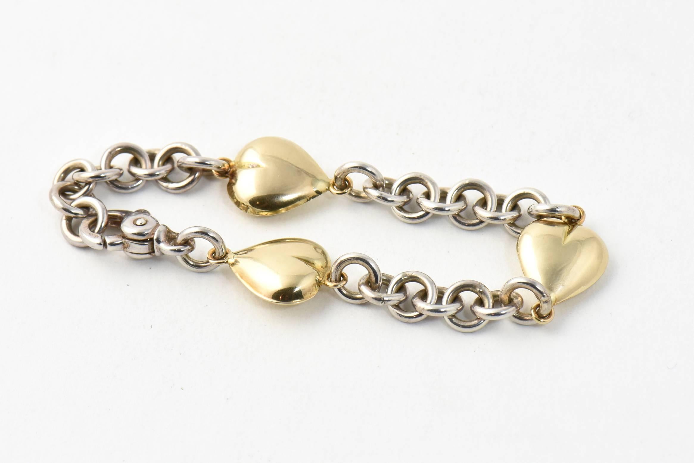 Gucci Gold Heart Station Sterling Chain Suite, Necklace and Bracelet 2