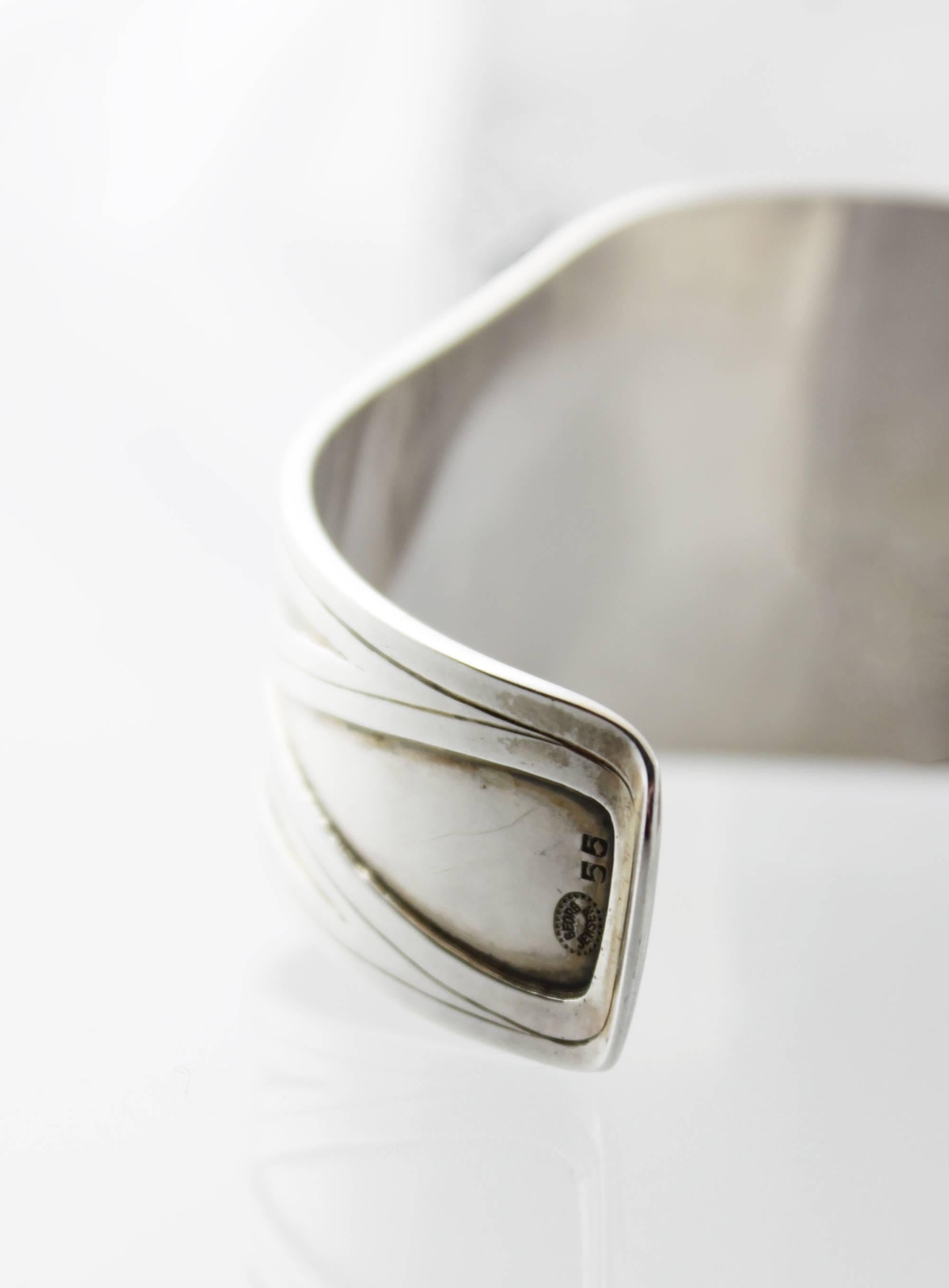 Women's or Men's Georg Jensen Modernist Design Sterling Cuff Bracelet