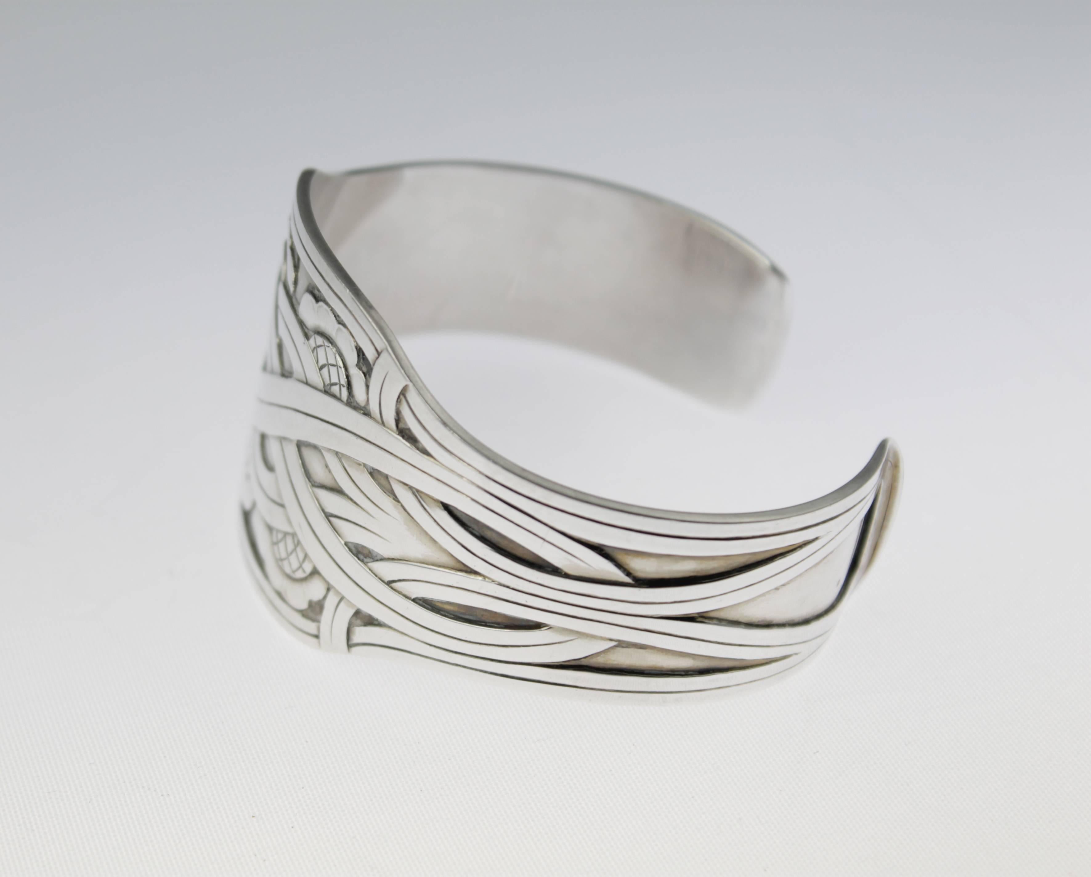 Georg Jensen Modernist Design Sterling Cuff Bracelet 2