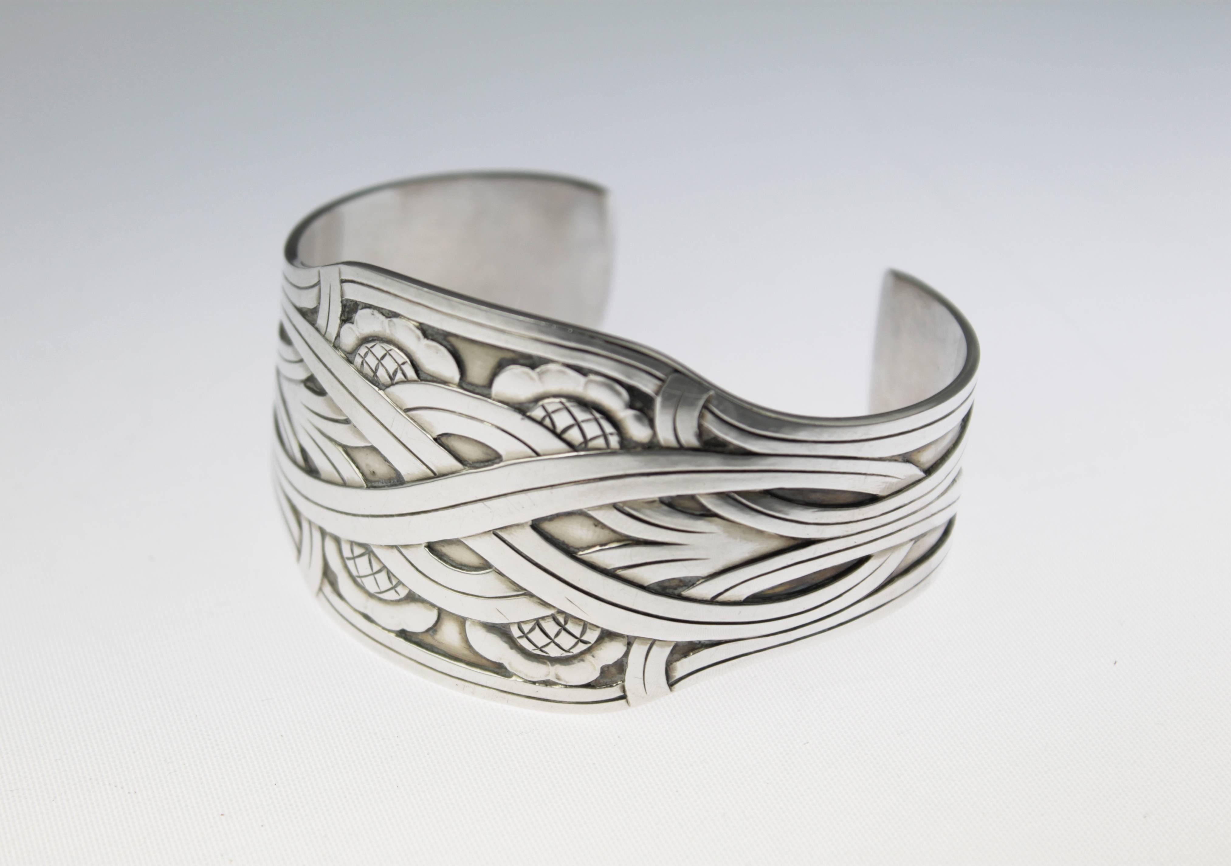 Georg Jensen Modernist Design Sterling Cuff Bracelet 3