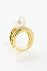 David Yurman South Sea Pearl Gold Cable Ring