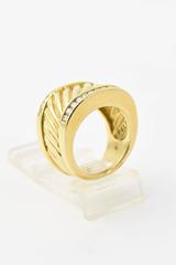David Yurman Diamond Gold Cable Cigar Band Ring