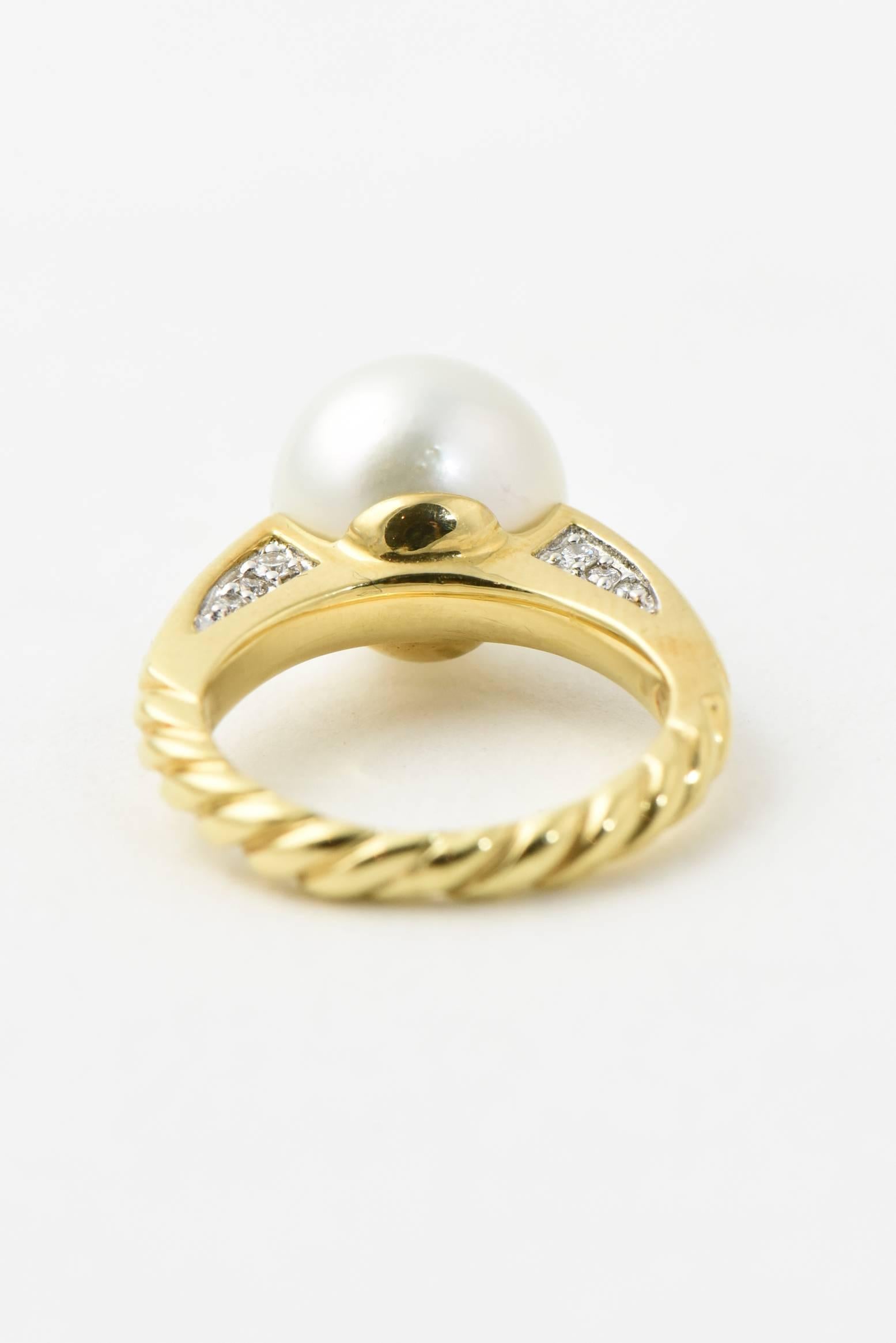david yurman pearl ring with diamond halo