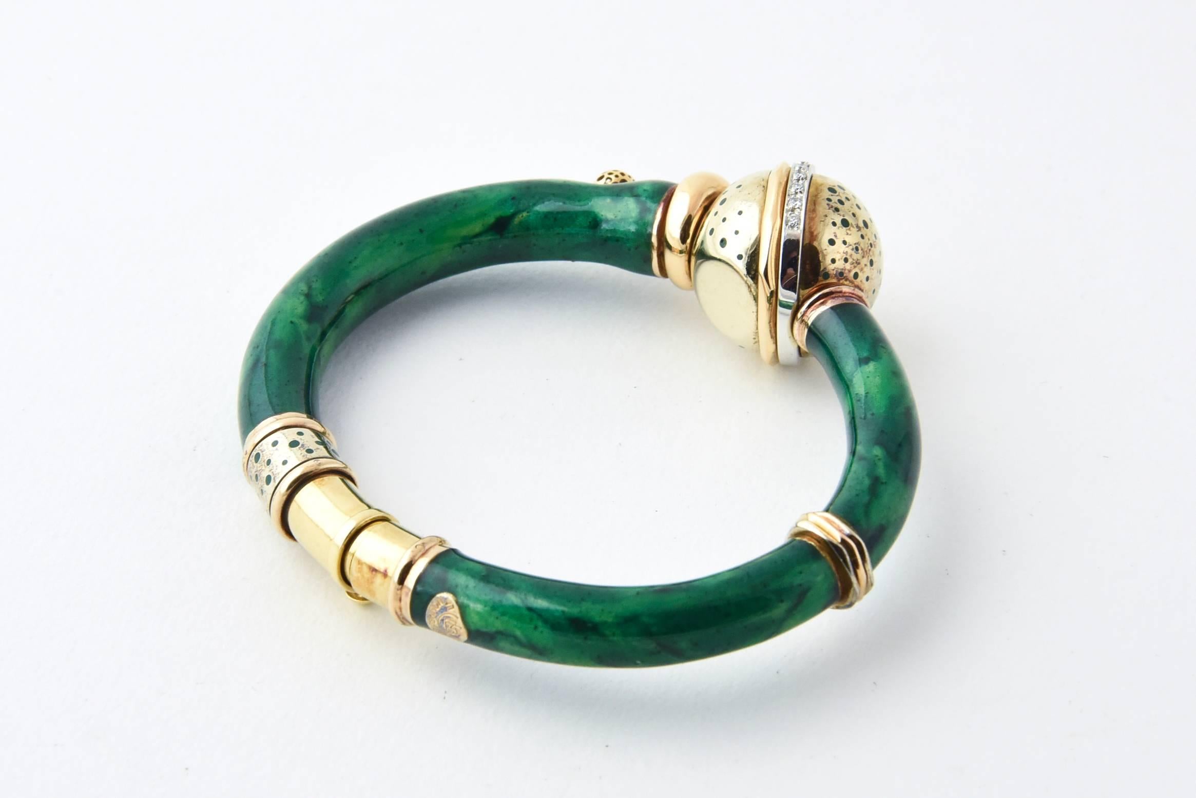 Nouvelle Bague Enamel and Diamond Bracelet 3