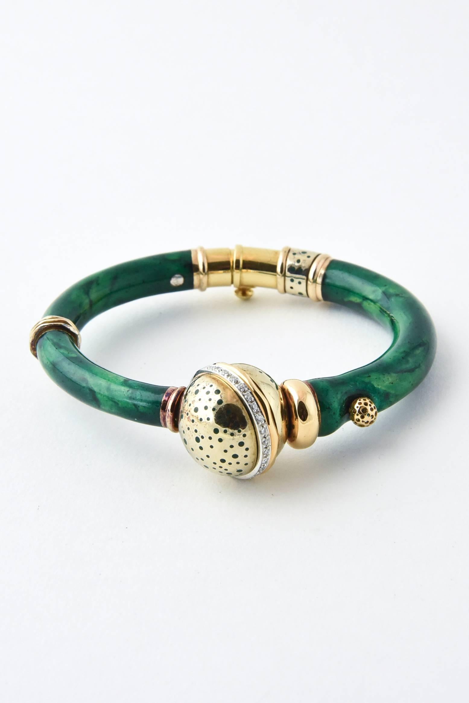 Nouvelle Bague Enamel and Diamond Bracelet 4