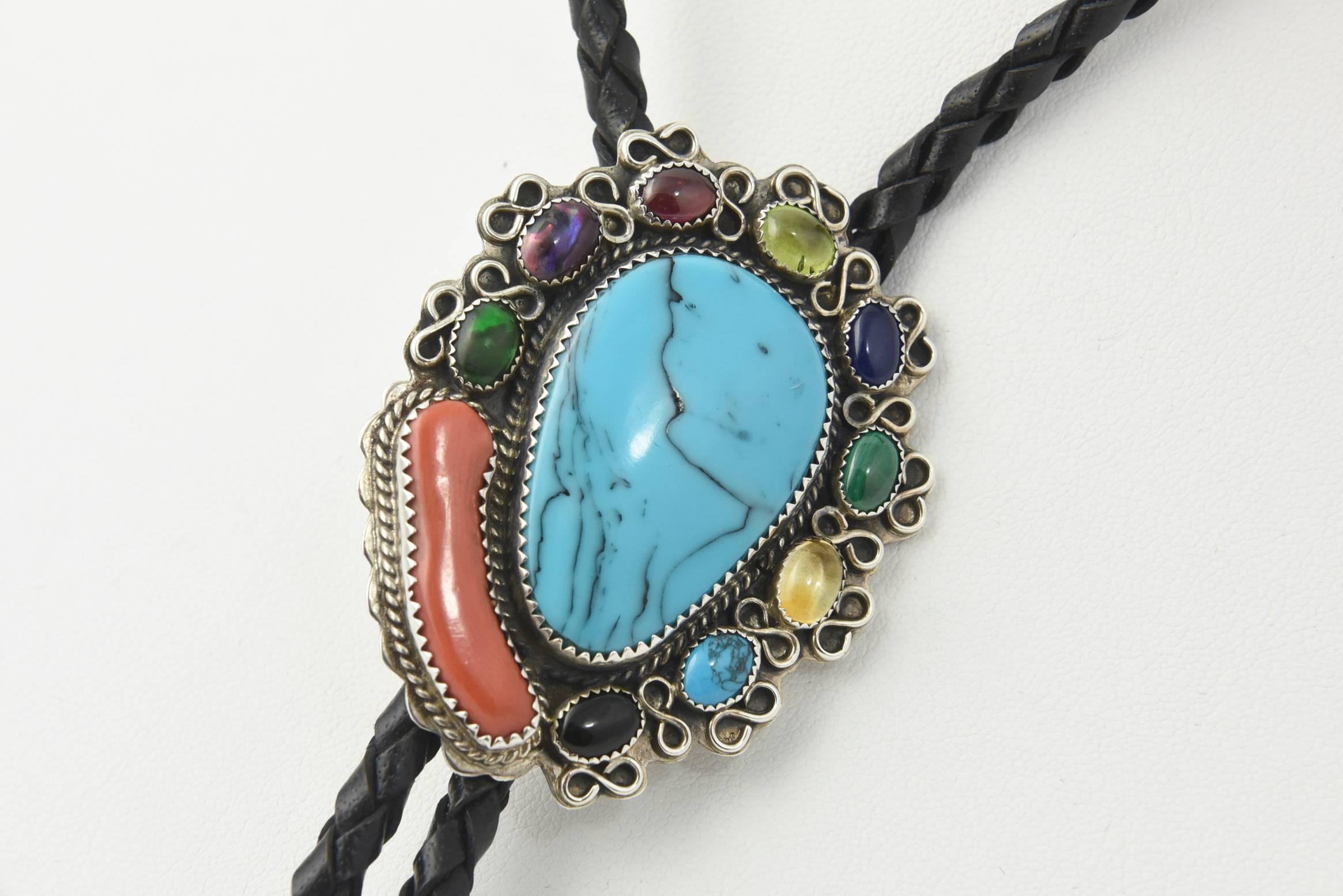 native american leather necklace