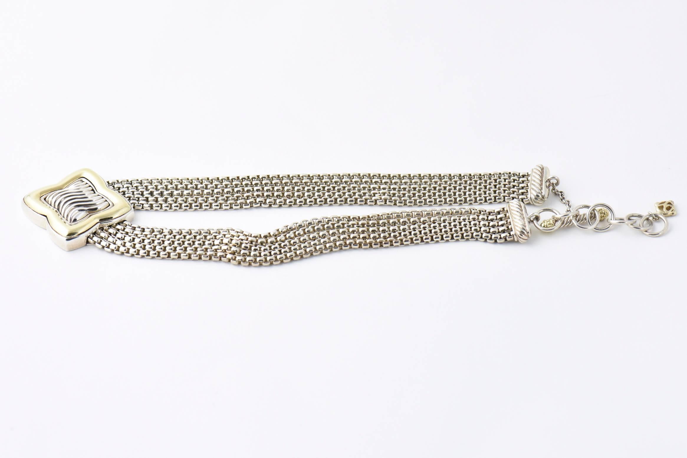 Women's David Yurman Large Silver Gold Quatrefoil Necklace