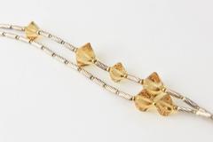 David Yurman Gold Bead and Sterling Cable Citrine Station Necklace