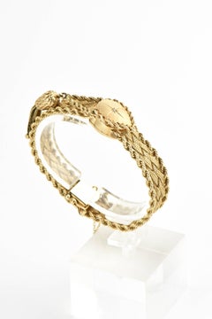 Tilbury Ladies Yellow Gold Covered Braided Tassel mechanical Wristwatch, 1950s