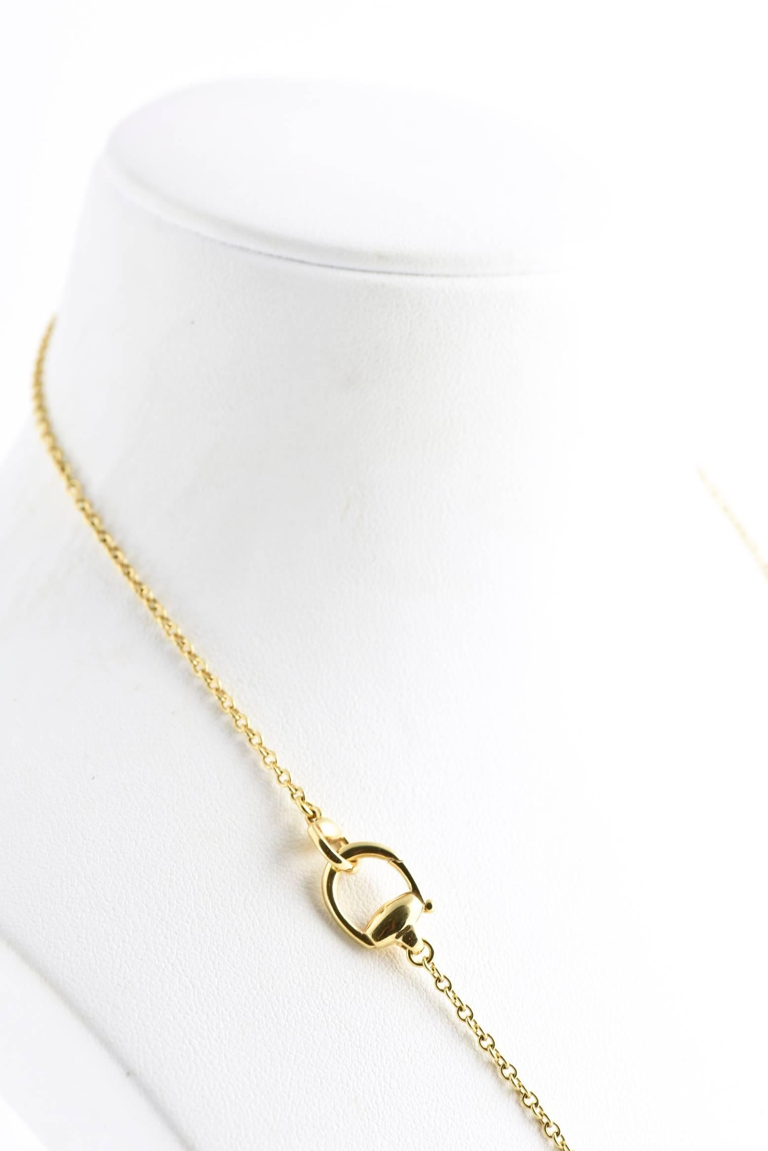 Women's Gucci Smoky Quartz Gold Horsebit Necklace