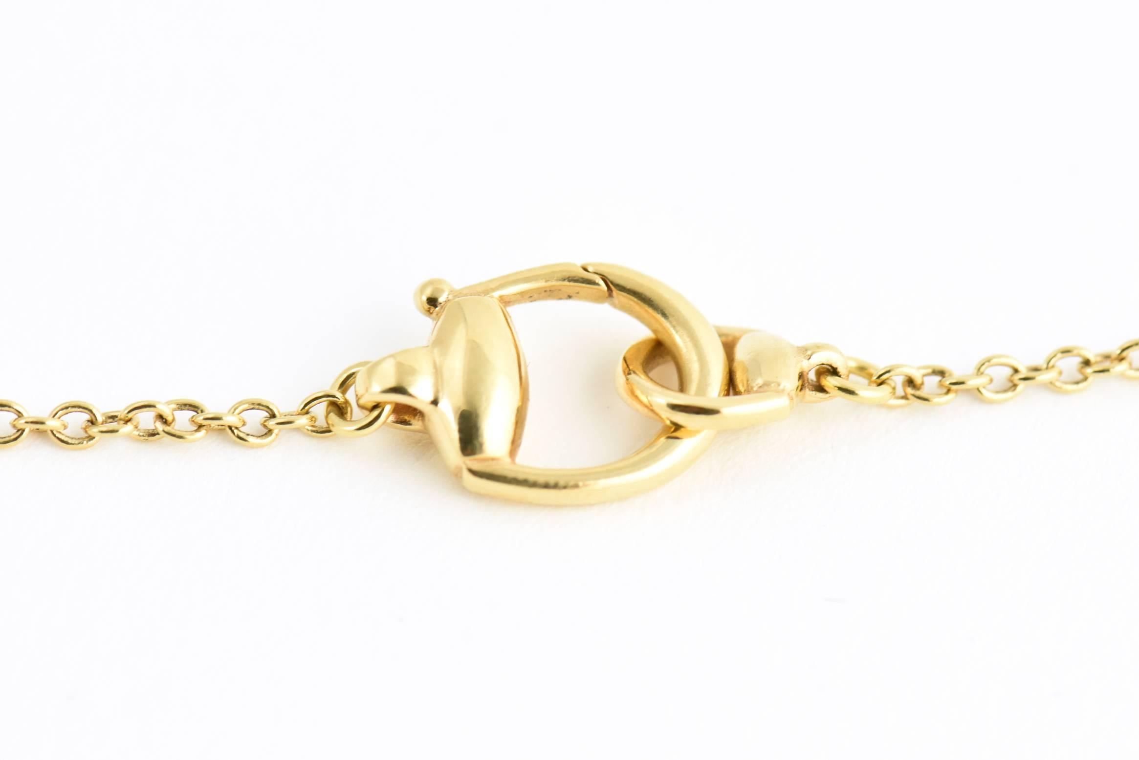 Gucci Smoky Quartz Gold Horsebit Necklace 2