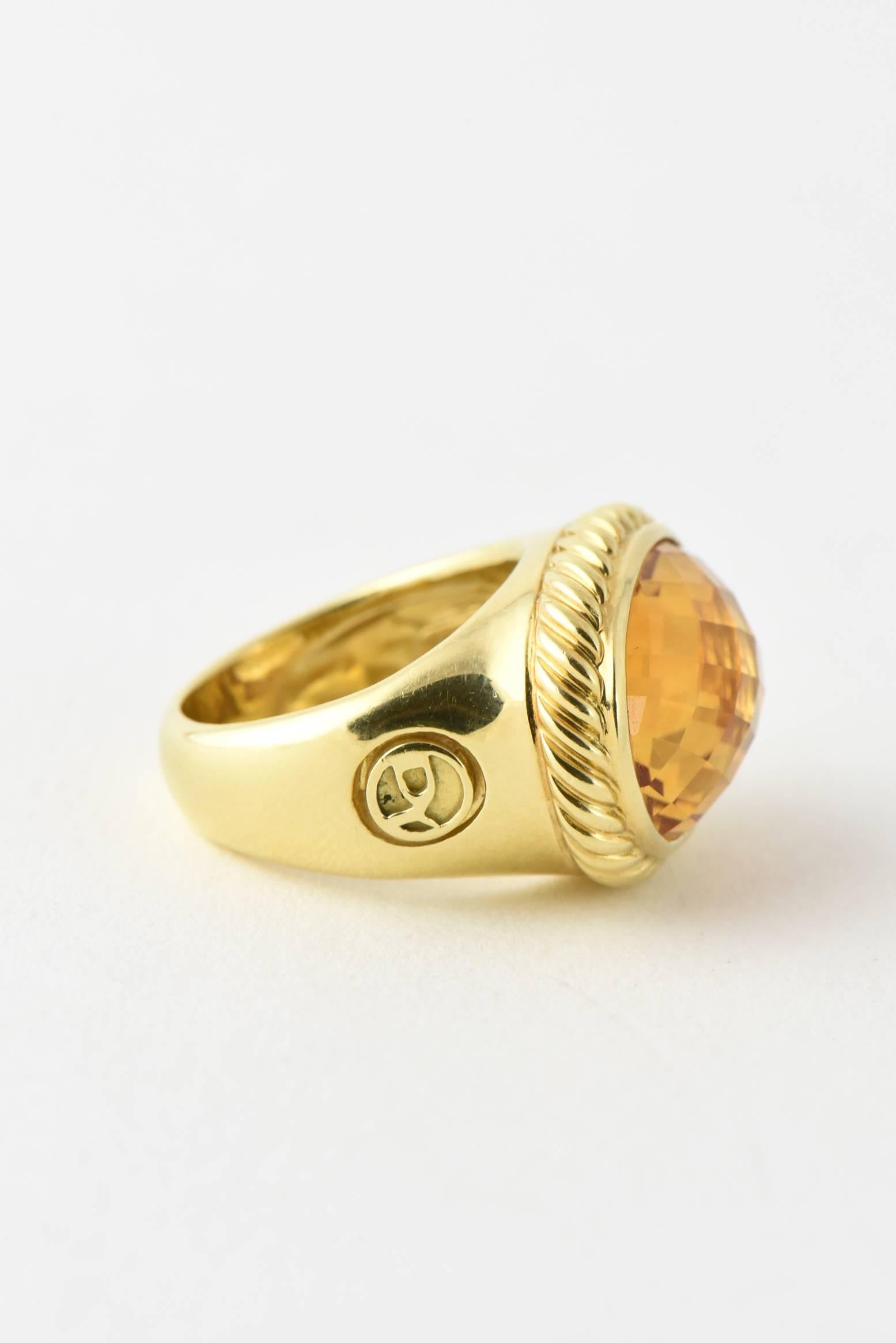 Women's Yurman Citrine Signature Gold Ring For Sale