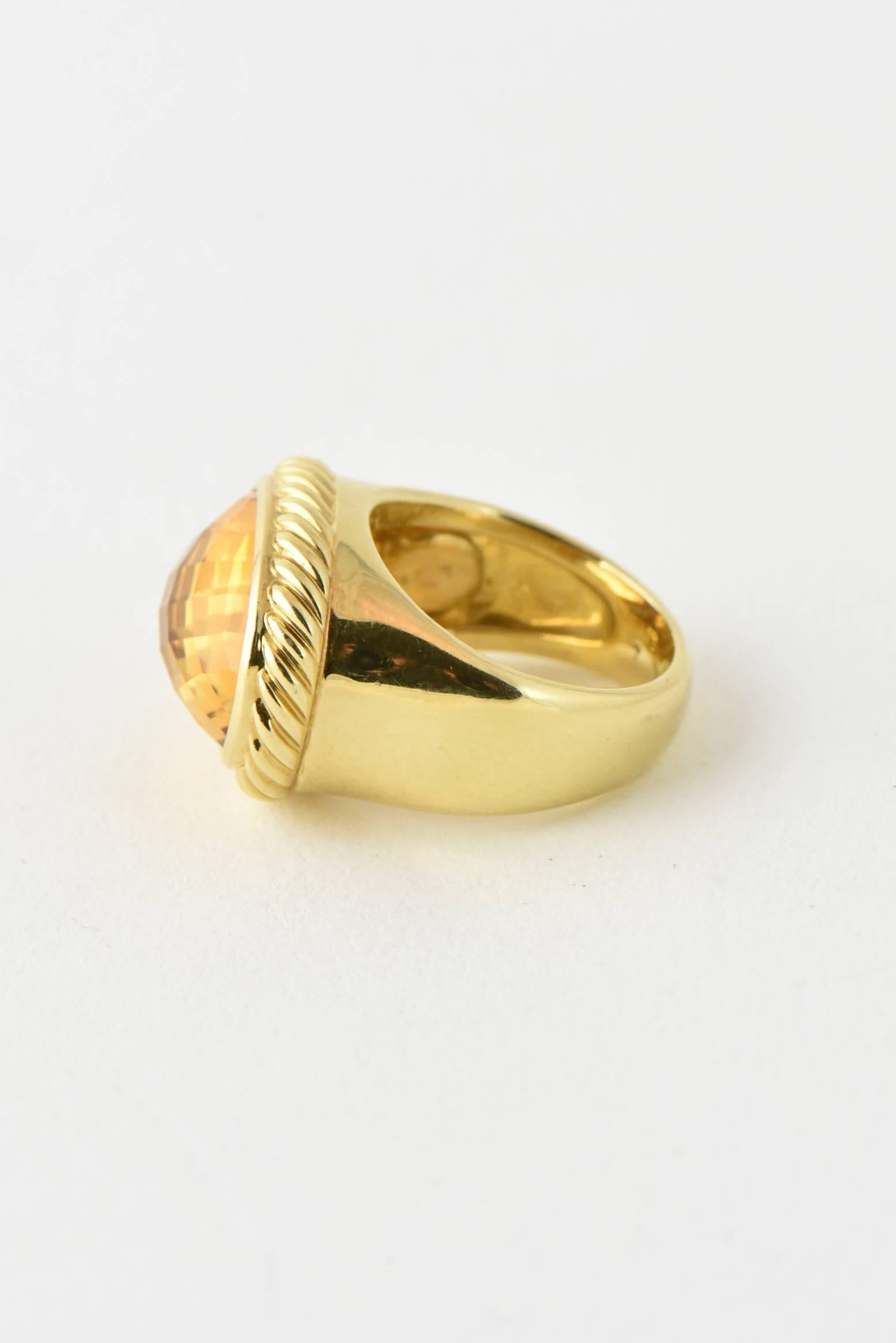 Yurman Citrine Signature Gold Ring For Sale 2