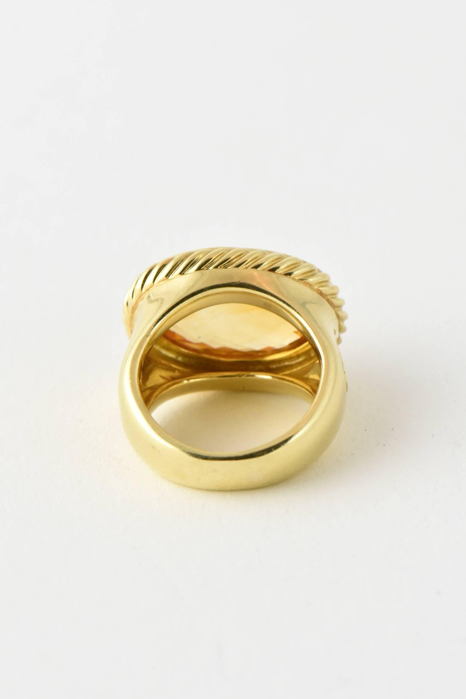 Yurman Citrine Signature Gold Ring For Sale 1