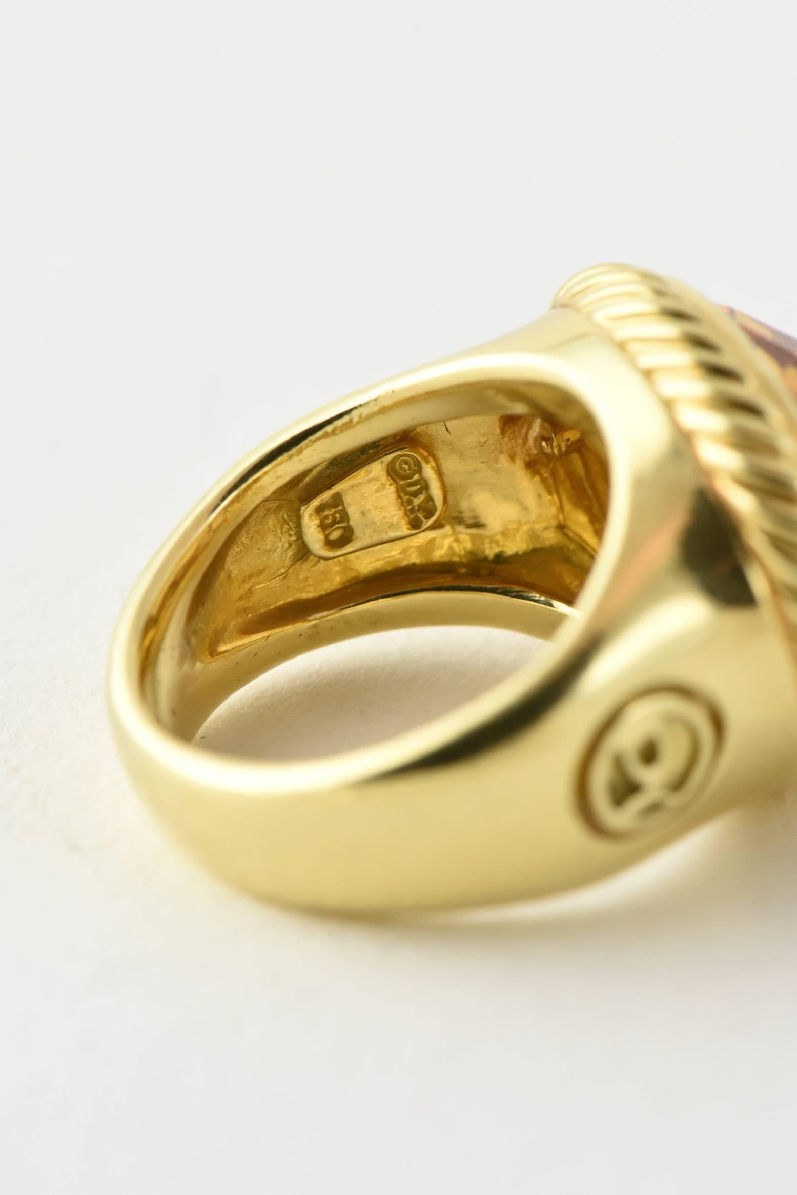 Yurman Citrine Signature Gold Ring For Sale 3