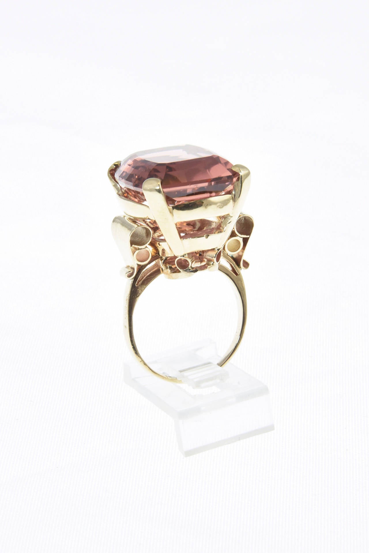 peach tourmaline ring