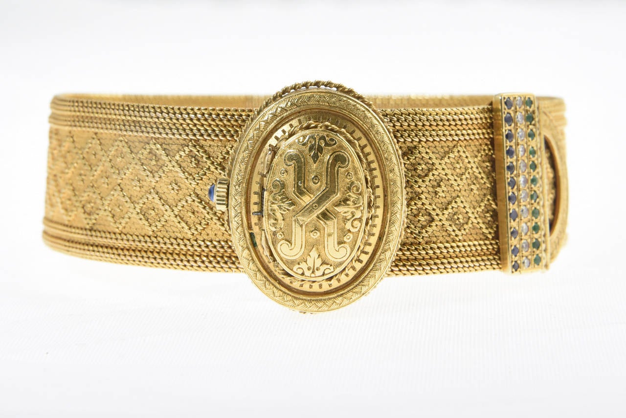 Hamilton Yellow Gold Diamond Buckle Bracelet Wristwatch 1