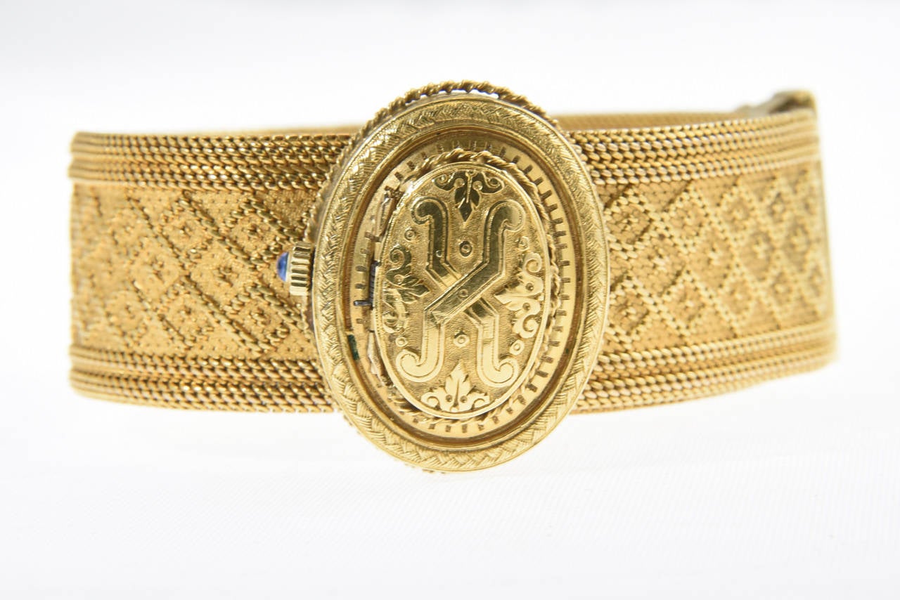 Hamilton Yellow Gold Diamond Buckle Bracelet Wristwatch 4