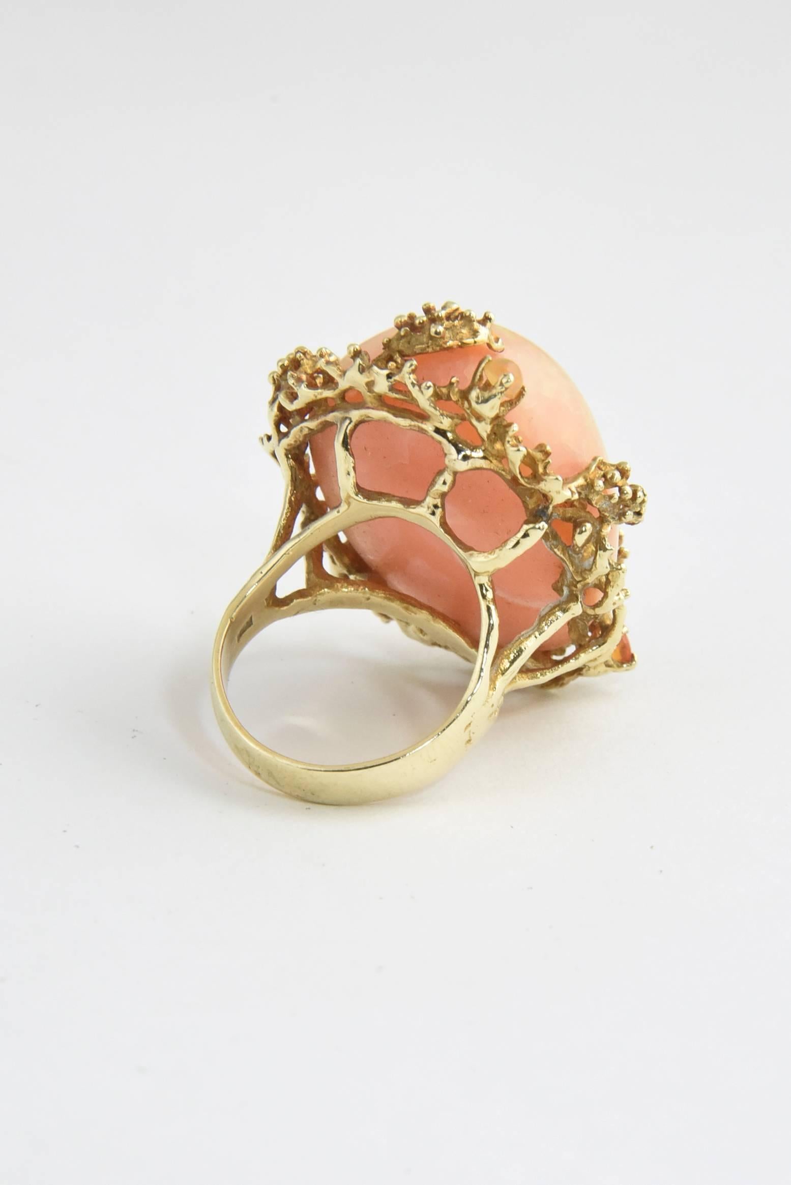 Women's 1960s Mexican Opal Gold Statement Ring