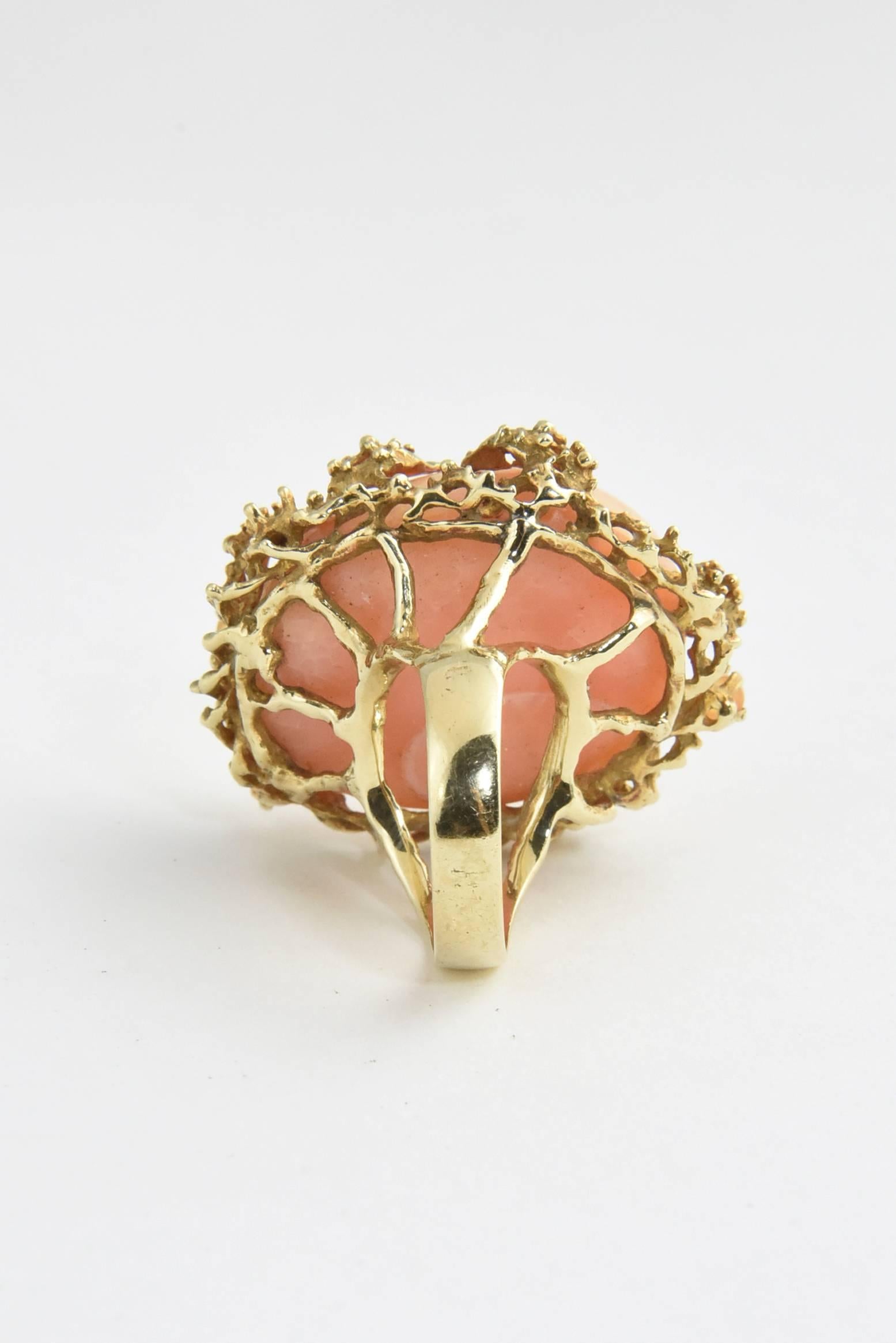 1960s Mexican Opal Gold Statement Ring 1