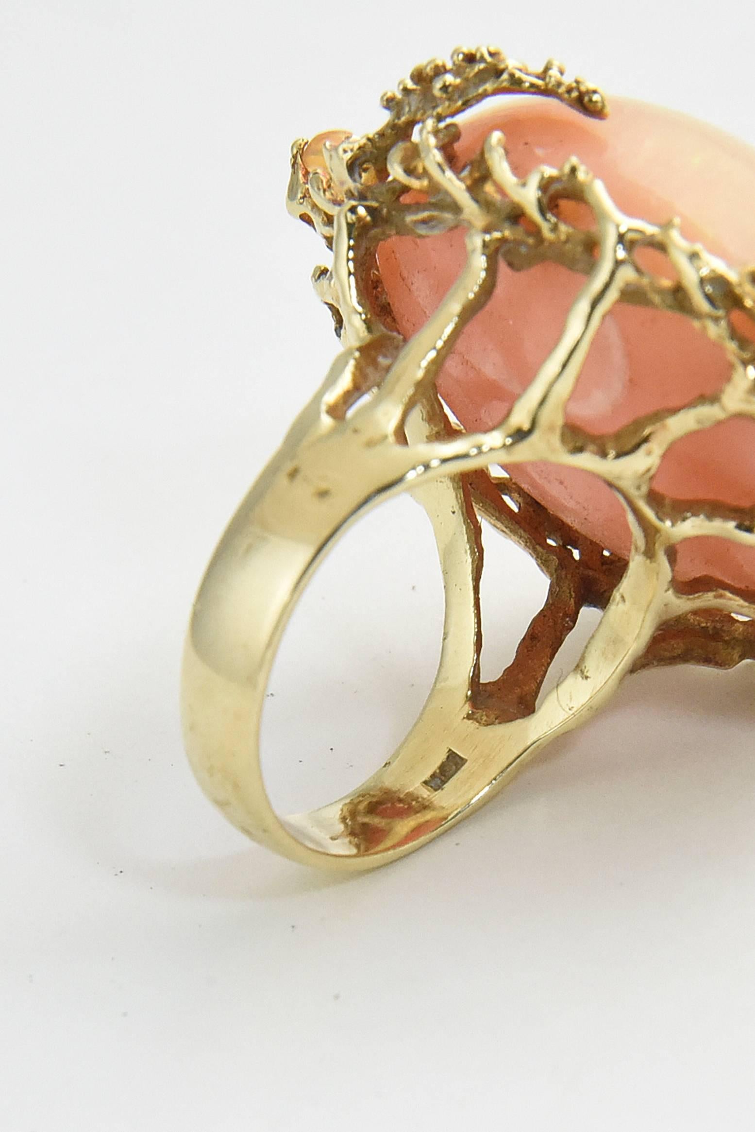 1960s Mexican Opal Gold Statement Ring 3