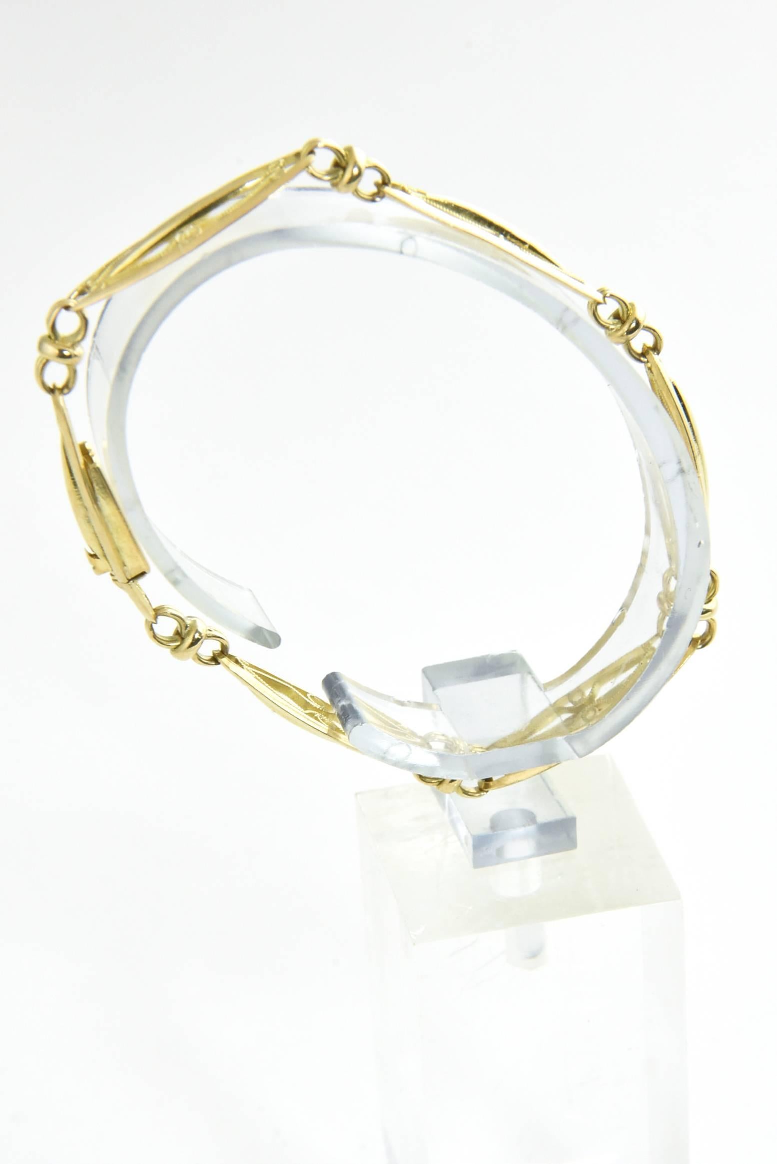 Women's Art Deco Gay Frères Gold Link Bracelet