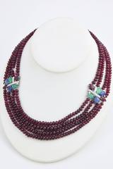 Collier Spacers Tutti Fruiti avec perles de rubis, émeraude, diamant, saphir et rubis