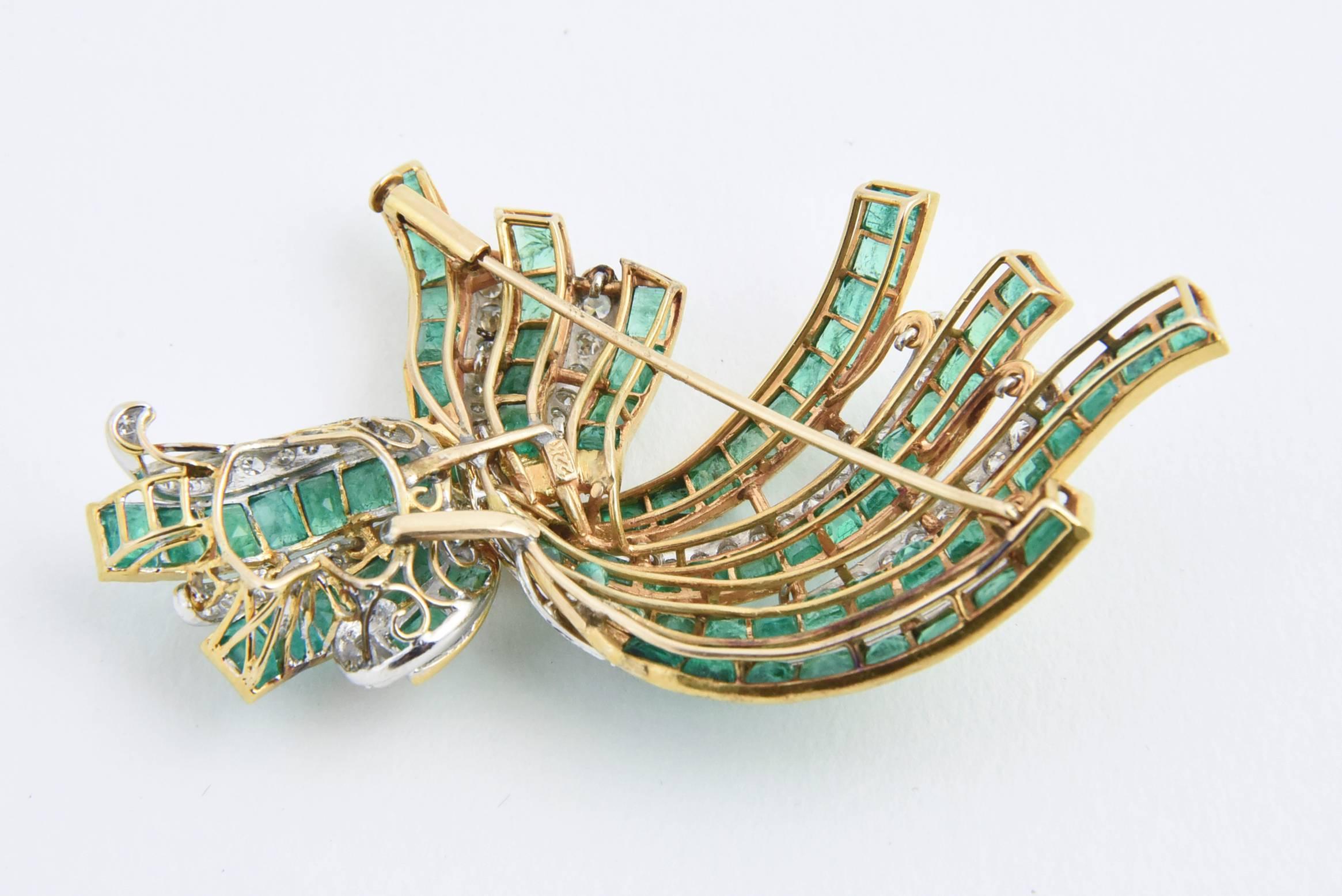 emerald brooch earing