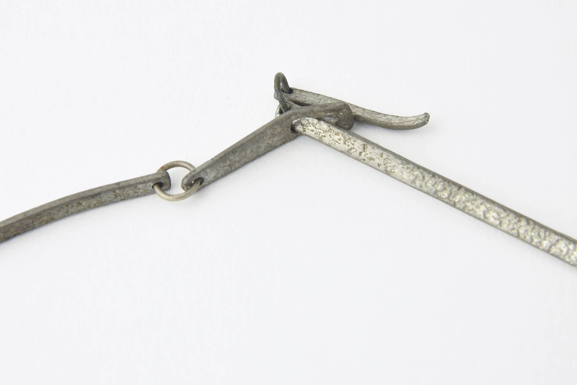 Brutalist Modernist Sterling Space Age Tassel Necklace by Aaron Rubinstein In Excellent Condition For Sale In Miami Beach, FL
