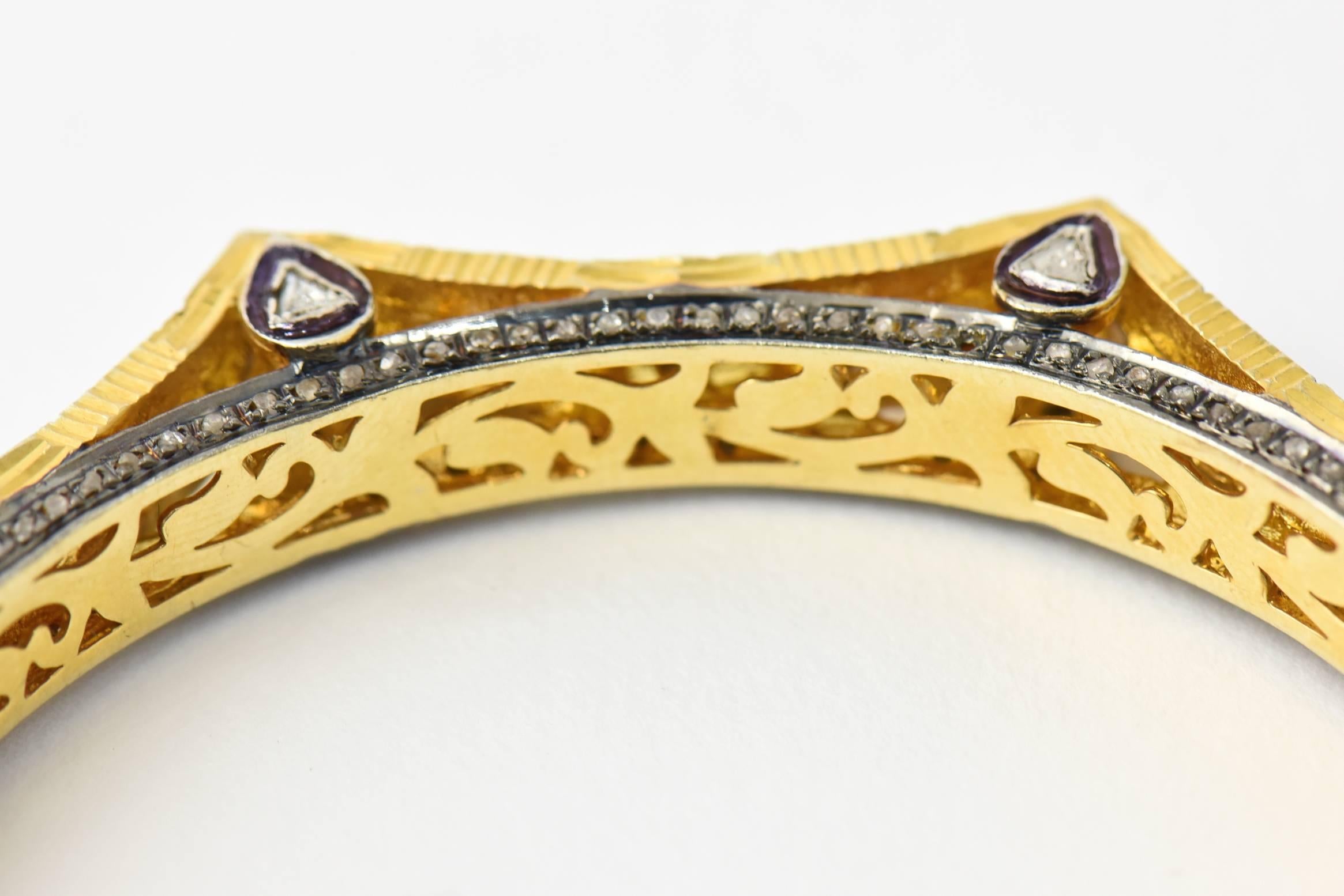 Bracelets jonc en diamants et vermeil (2 disponibles) en vente 3