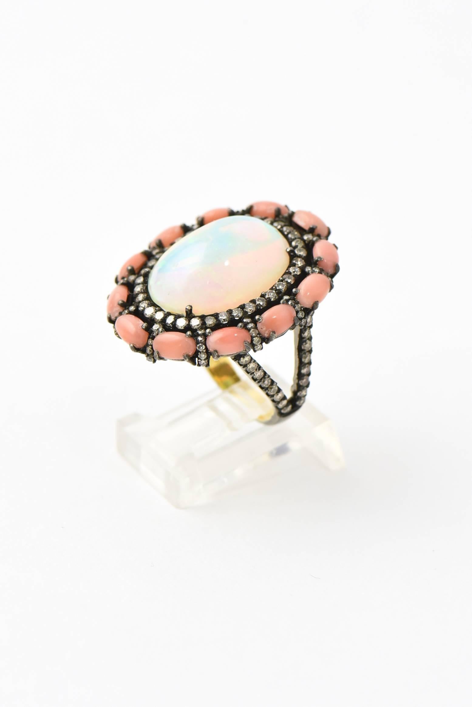 opal statement ring