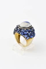 Moonstone Kyanite Diamond Vermeil Statement Ring